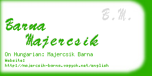 barna majercsik business card